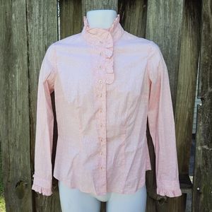 Etcetera Button Down Top Long Sleeve Cotton Blend